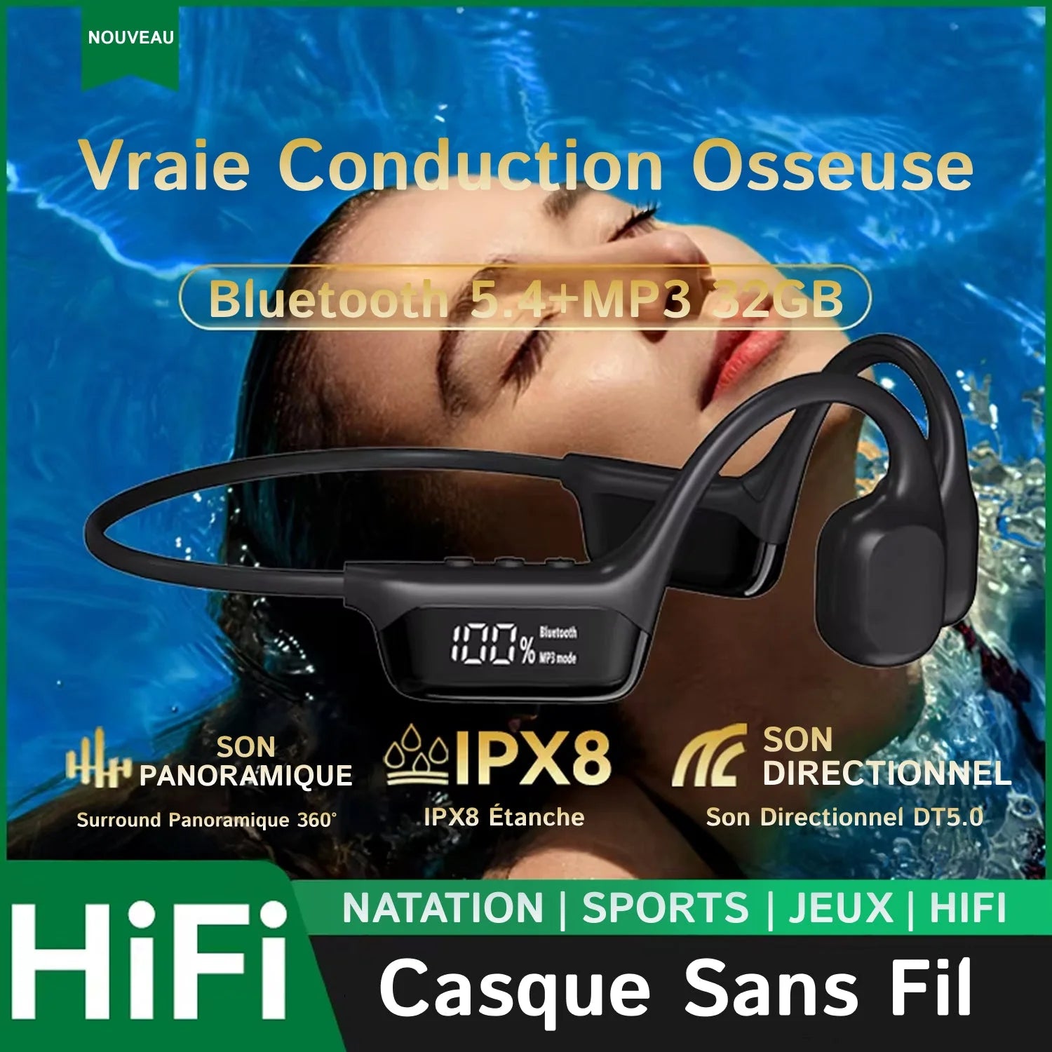 EchoVibre - Ecouteurs Conduction Osseuse