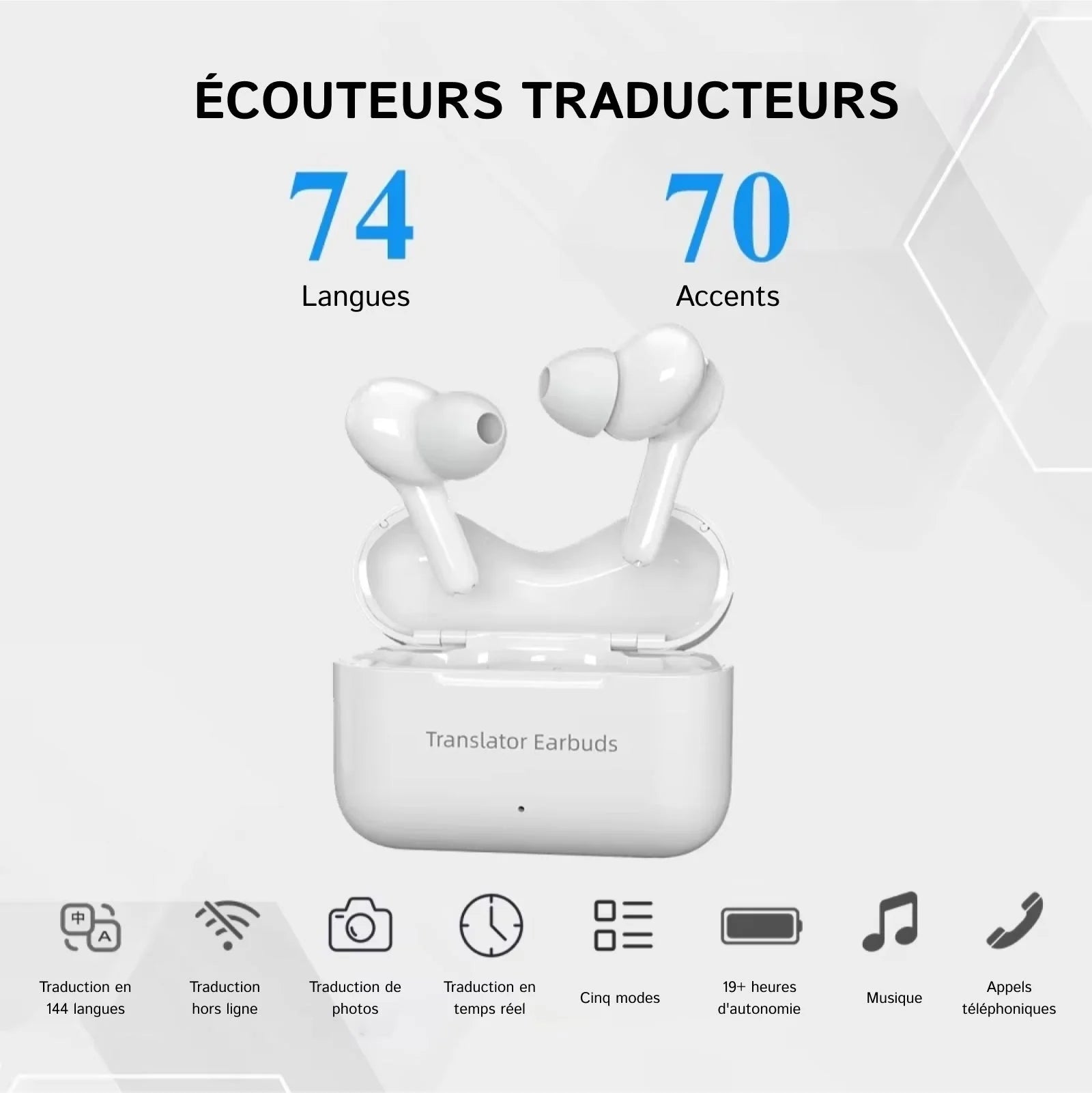 GlotBud - Écouteurs Traducteurs