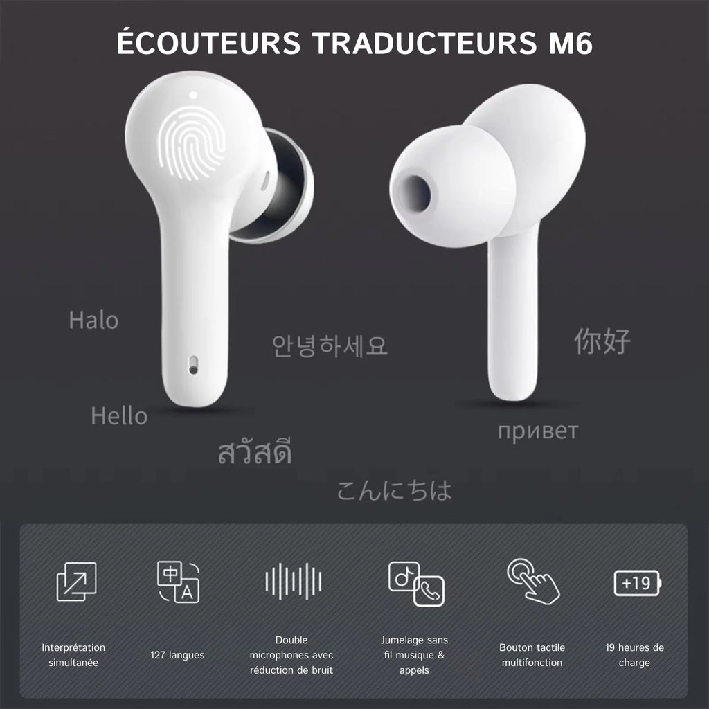 GlotBud - Écouteurs Traducteurs