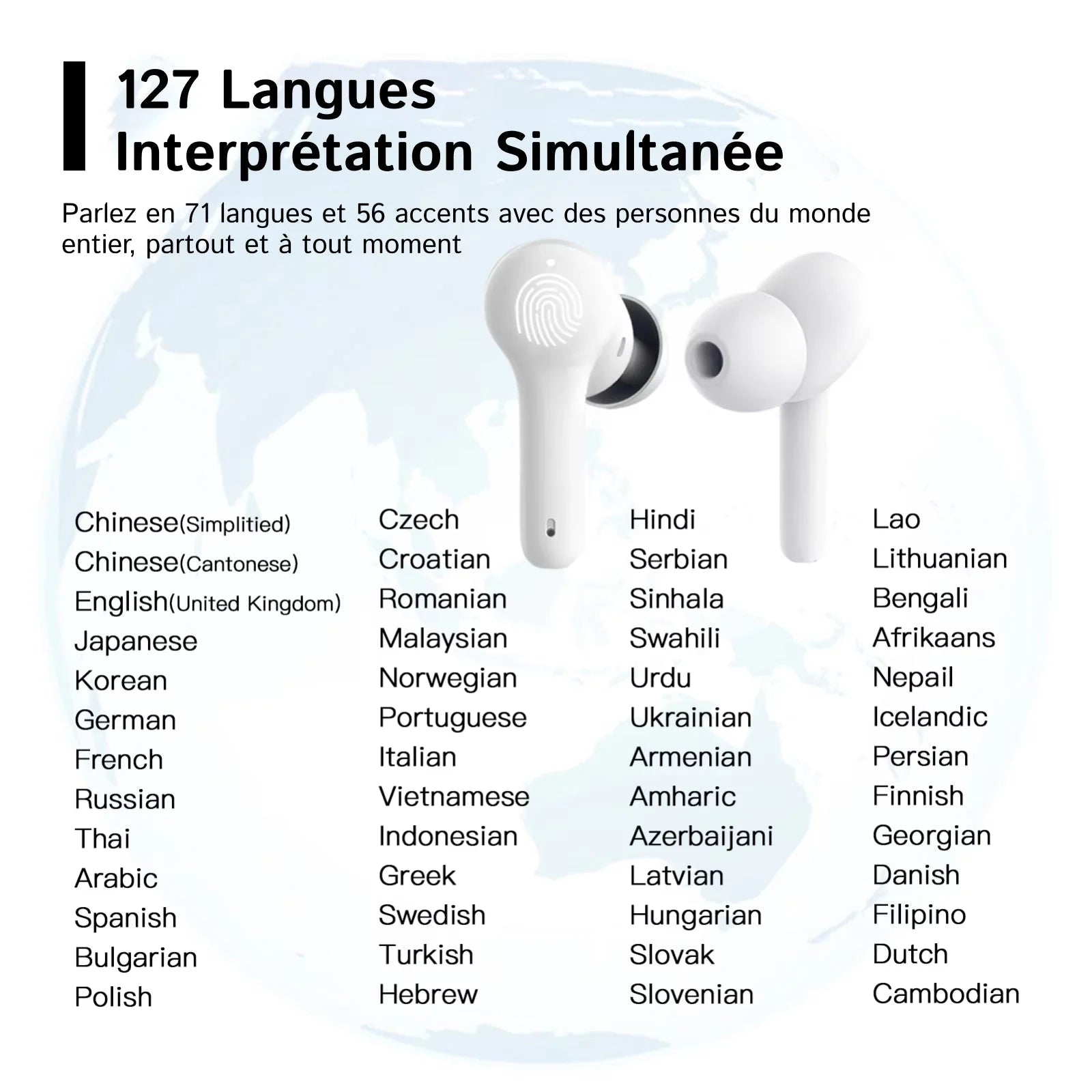 GlotBud - Écouteurs Traducteurs