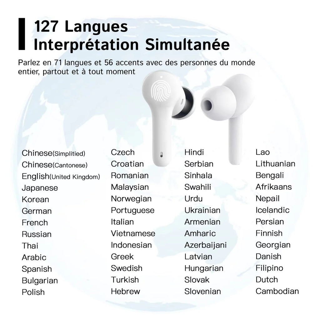 GlotBud - Écouteurs Traducteurs