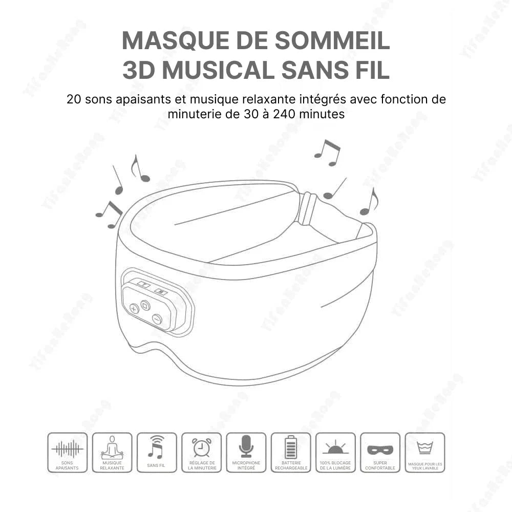 DreamHush - Masque De Sommeil Bluetooth