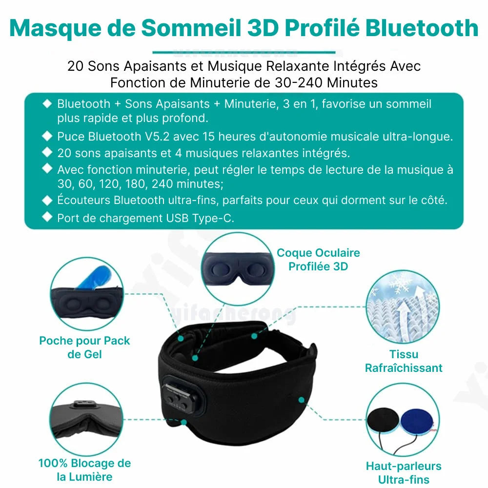DreamHush - Masque De Sommeil Bluetooth